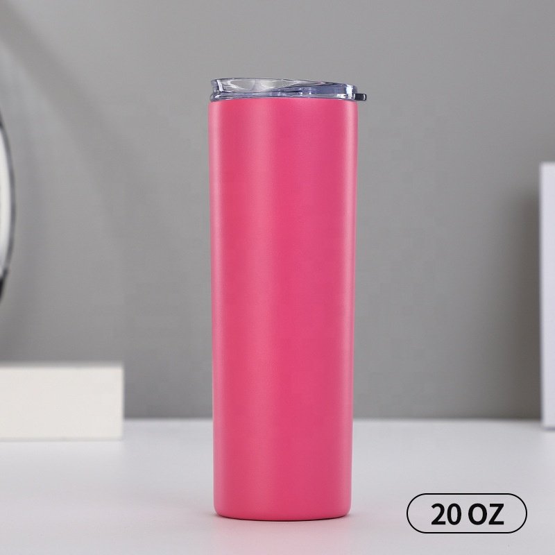 Promotional gift stainless steel tall black matte tumbler 20oz colors custom print coffee mug thermal cup water tumbler