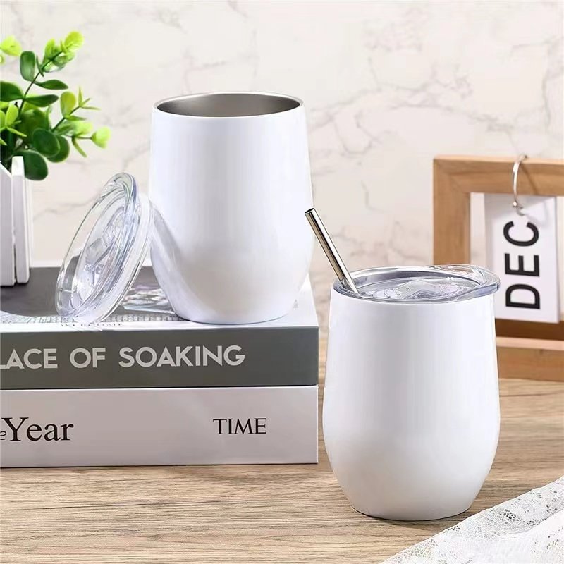 FACTORY PRICE custom logo bulk double wall stainless steel sublimation blank vacuum egg mug tumbler cup with leak proof lid