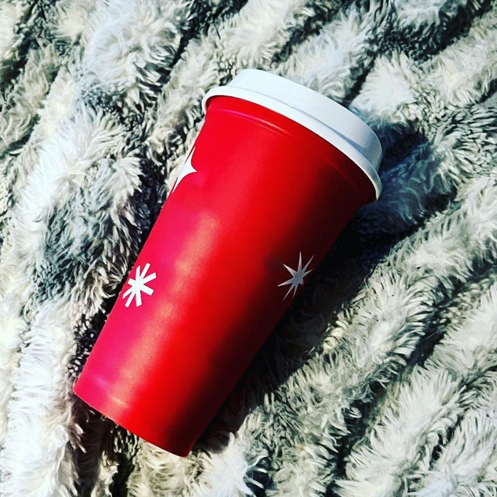 Custom Holiday Ice Cold Travel Mug Coffee Reusable Hard Coffee16Oz Plastic Red Cup