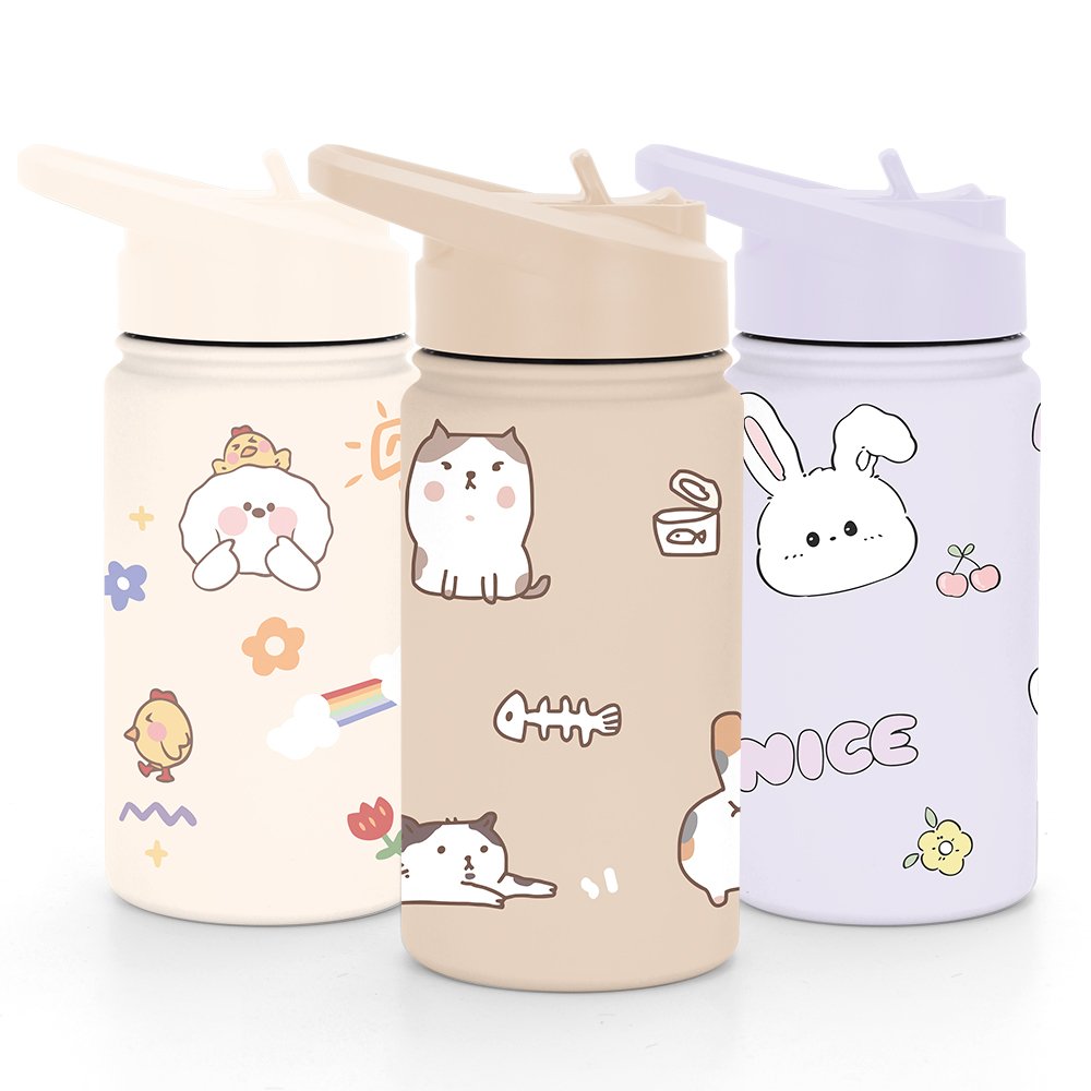 Cartoon Animal Double Wall Vacuum Flask Stainless Steel Thermos Unicorn Flamingo Customized Gift Cup Water Bottle