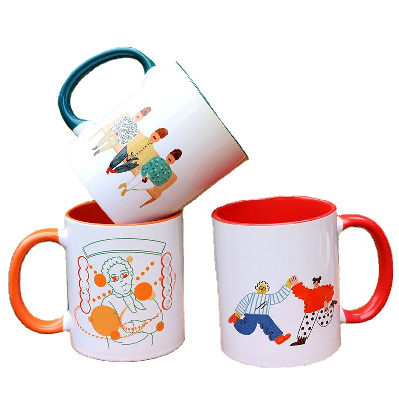 11oz Sublimation Black Coloured Inner Mug with Handle and Box