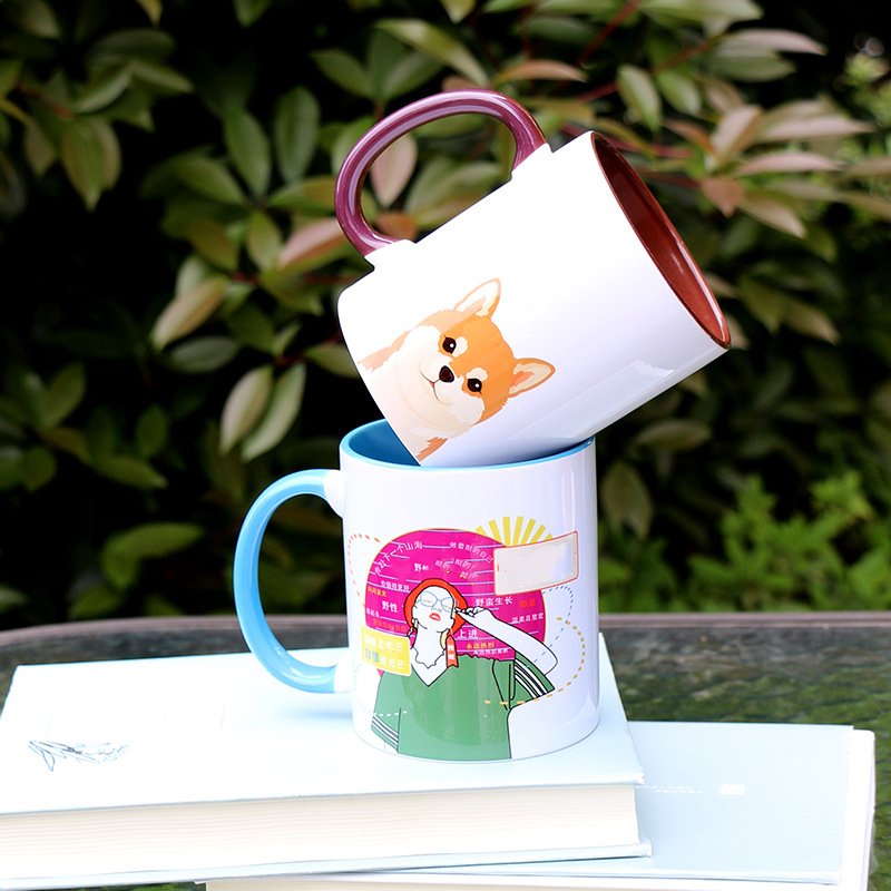 11oz Sublimation Black Coloured Inner Mug with Handle and Box