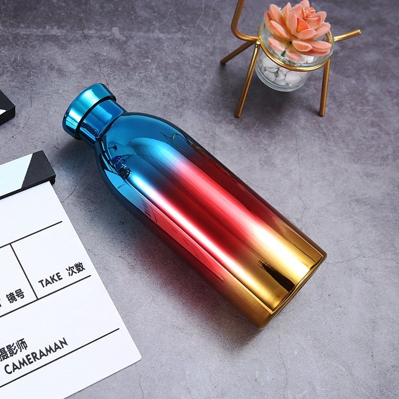 Popular Skirton Wholesale 500ml Vacuum Flask electroplate Water Bottle for Sports
