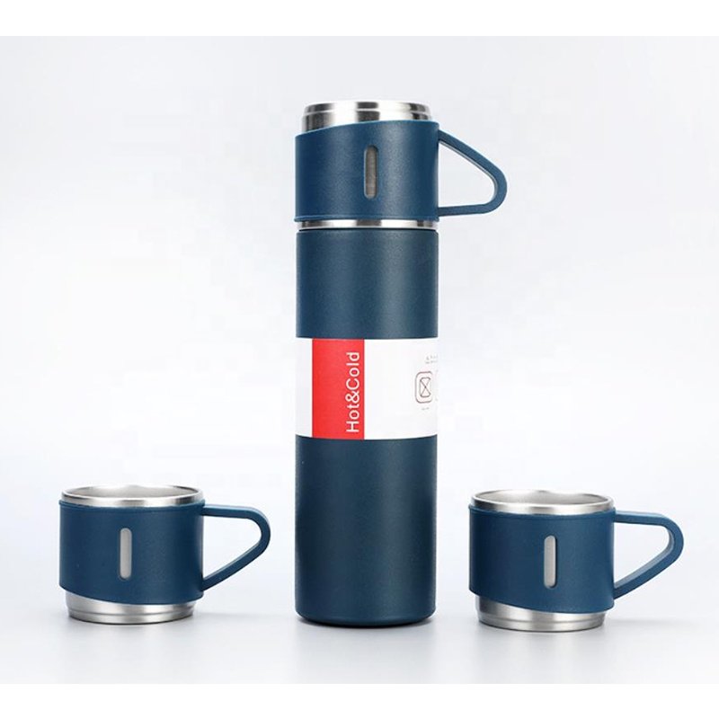 Custom logo trendy fashion BPA free outdoor black yerba mate thermal bullet vacuum flask with button lid handle