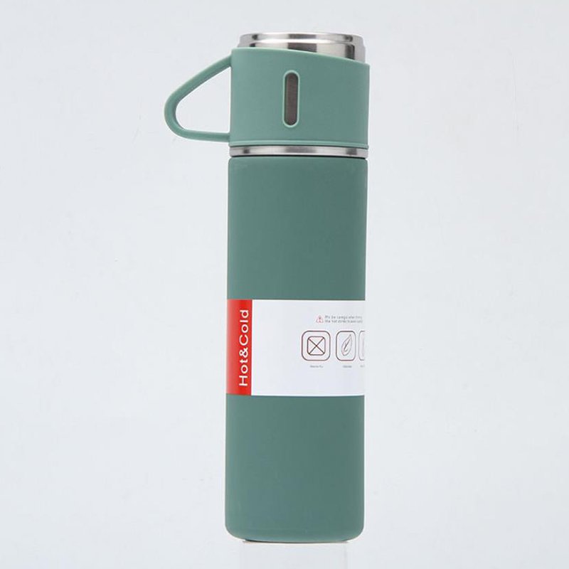 Custom logo trendy fashion BPA free outdoor black yerba mate thermal bullet vacuum flask with button lid handle