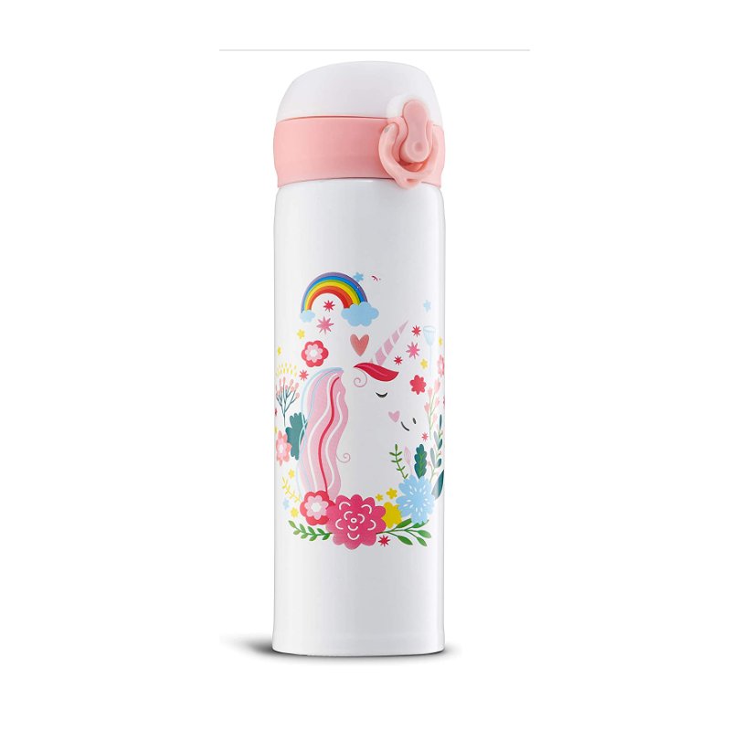 Cute baby water bottle With Straw BPA Free Cute Cartoon Leakproof Mug Portable Travel Drinking Tumbler