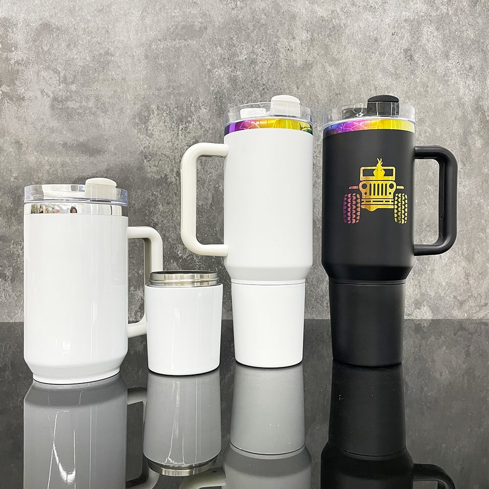 USA warehouse 40oz H2.0 tumbler water bottle with screw off hidden base snack secret stash storage compartment