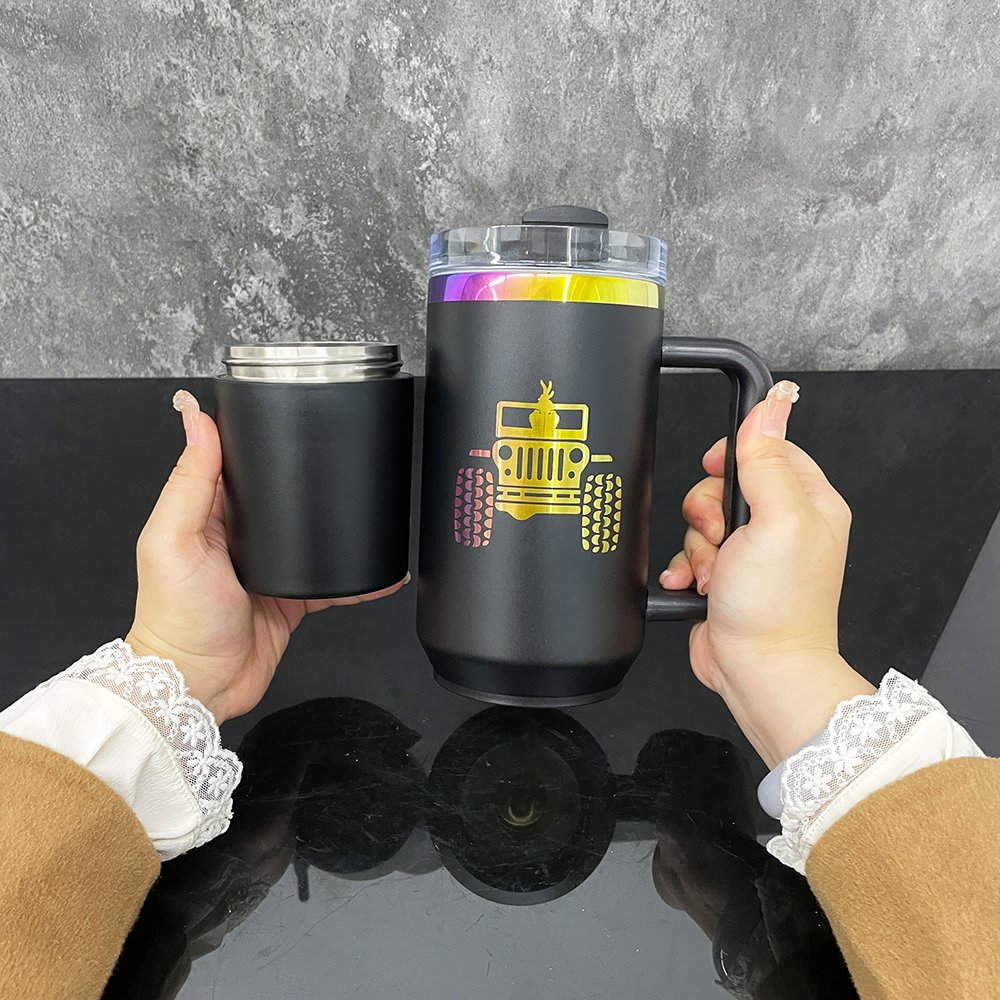 USA warehouse 40oz H2.0 tumbler water bottle with screw off hidden base snack secret stash storage compartment