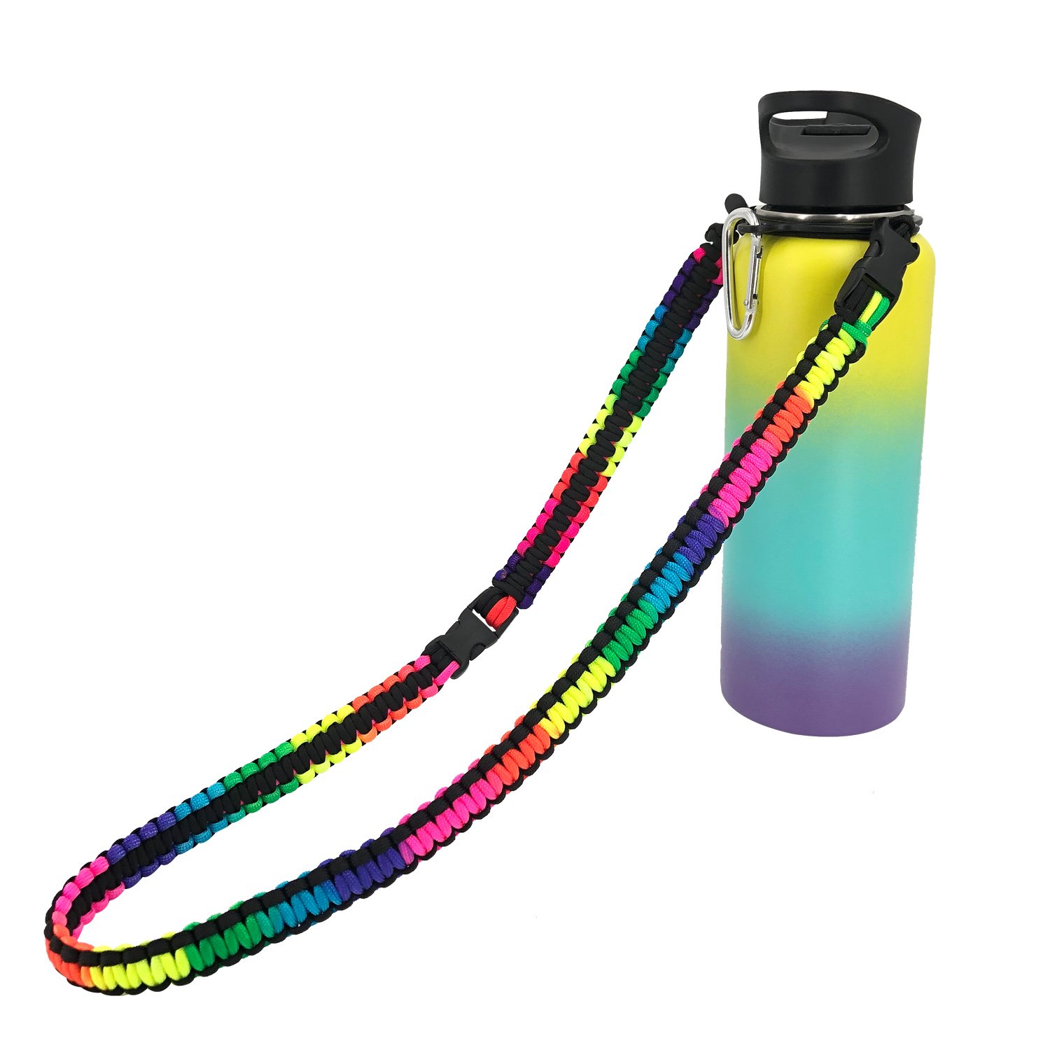 Paracord Water Bottle Handle with Shoulder Strap for Wide Mouth Bottle