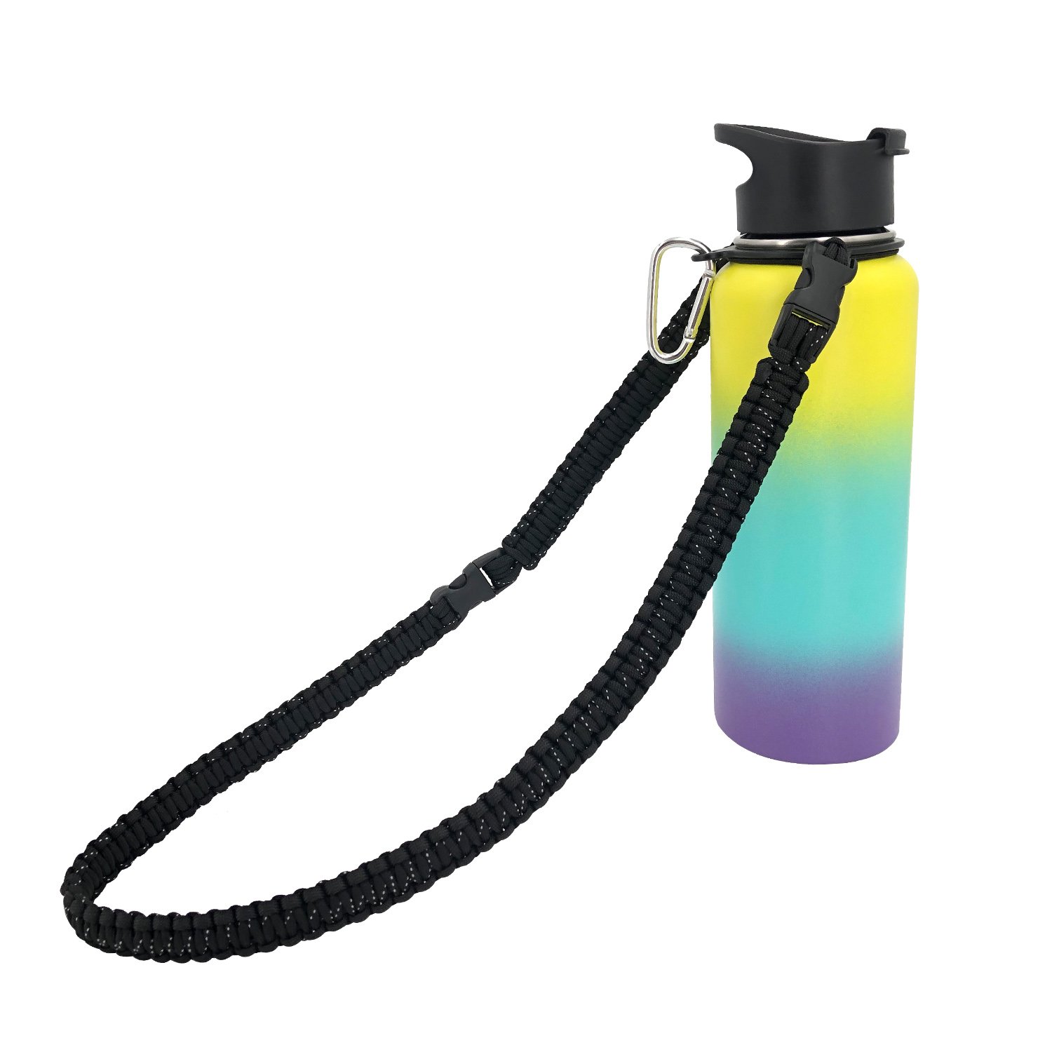 Paracord Water Bottle Handle with Shoulder Strap for Wide Mouth Bottle