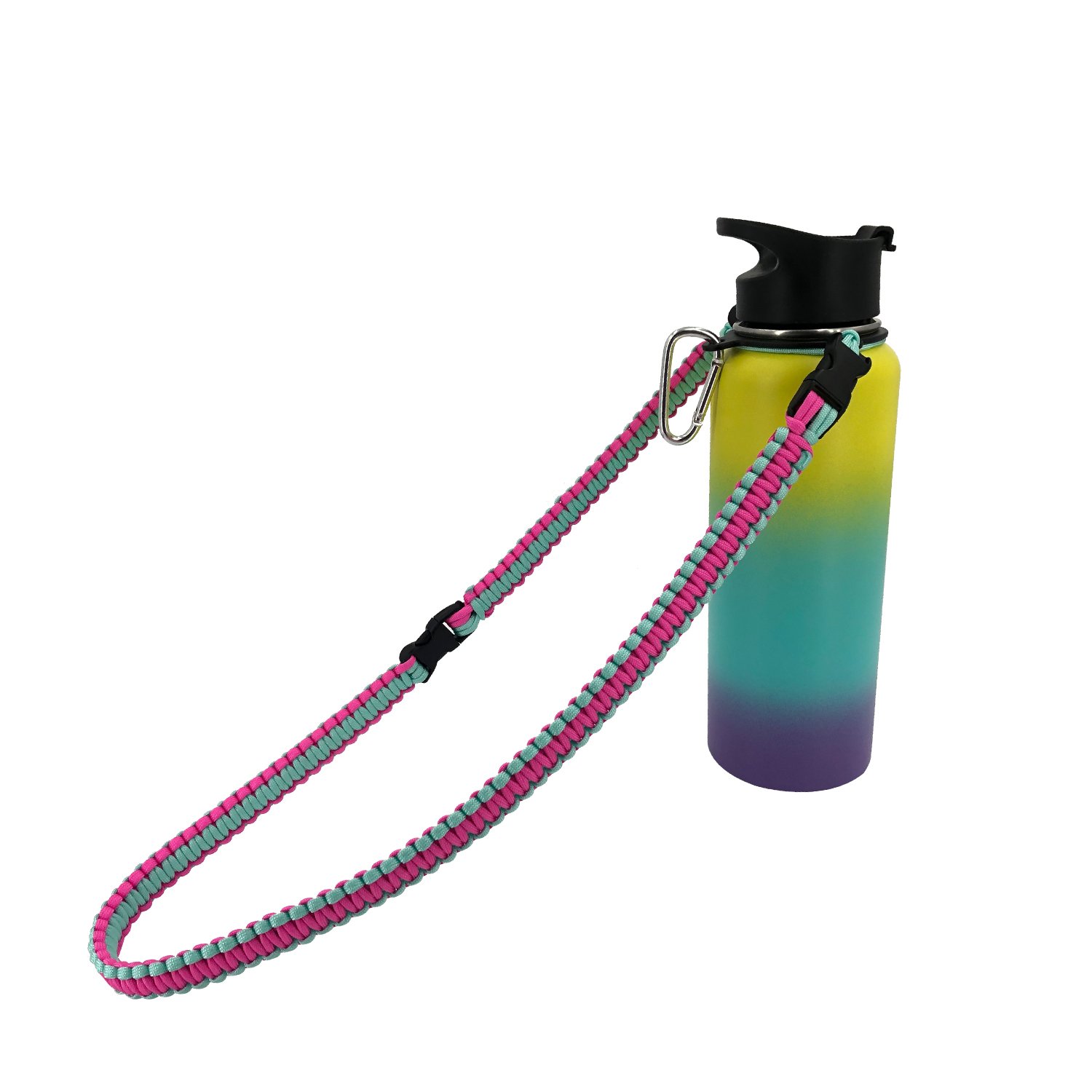 Paracord Water Bottle Handle with Shoulder Strap for Wide Mouth Bottle