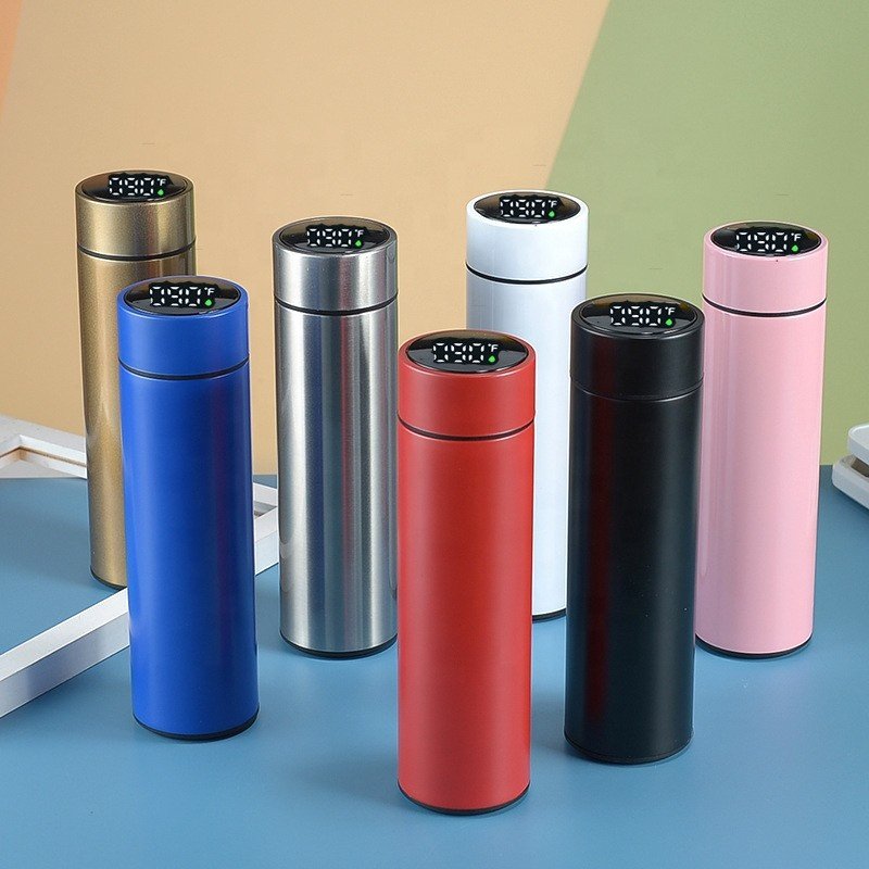 Temperature Display Fahrenheit Smart Thermos Water Bottles Vacuum Flask with Gift box In Stock 500ml