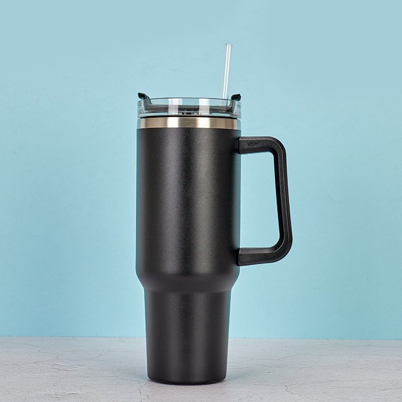 Customized Coffee Mug Cup Thermal Stainless Steel Tumbler with Straws Vacuum Flask Insulated Portable Cup