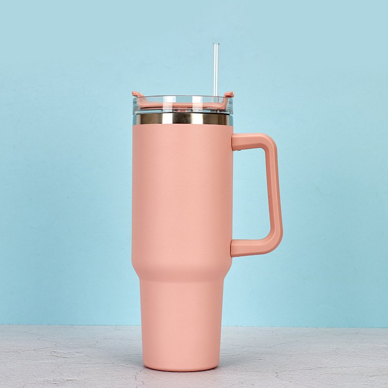 Customized Coffee Mug Cup Thermal Stainless Steel Tumbler with Straws Vacuum Flask Insulated Portable Cup
