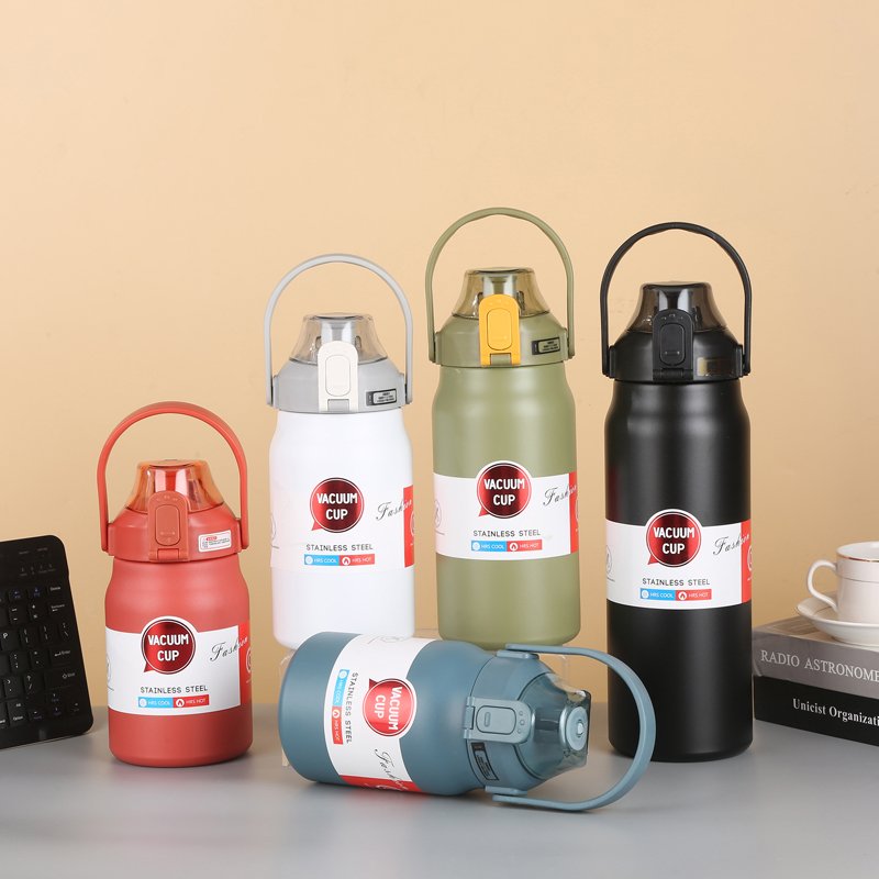 1000ML 1200ML 1500ML 1800ML stainless steel vacuum flask thermos bottle with straw