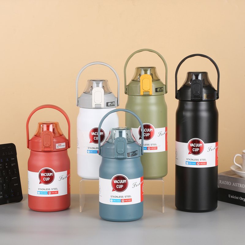 1000ML 1200ML 1500ML 1800ML stainless steel vacuum flask thermos bottle with straw