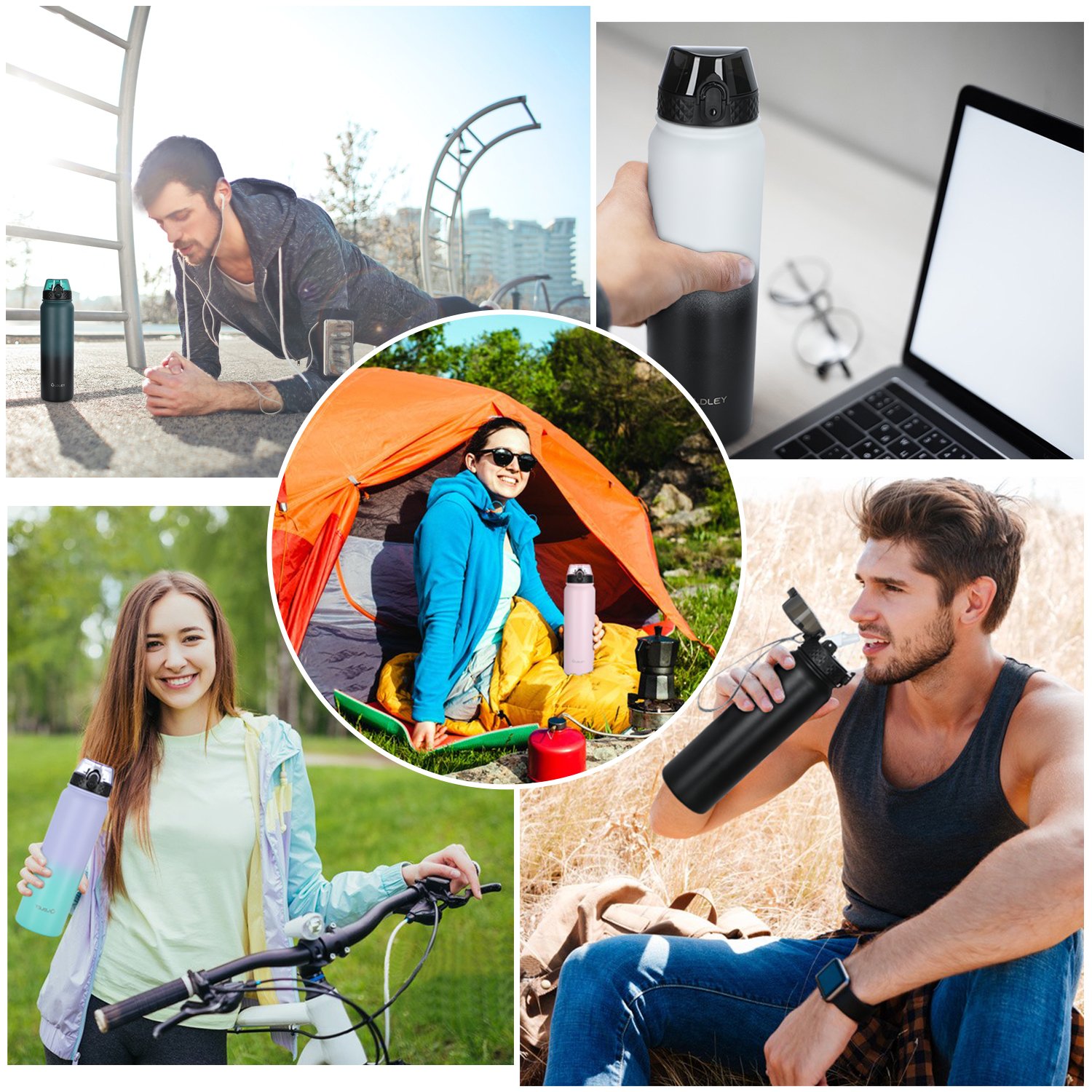 32oz Stainless Steel Double Wall Water Bottle Thermos Portable Vacuum Flask Tumbler For Sports With Custom Logo