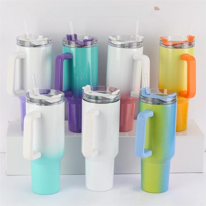 Christmas Gift Vacuum Flask Stainless Steel Thermos 40oz Water Bottles Water Coffee Mugs Tumbler Cups 40oz With Handle