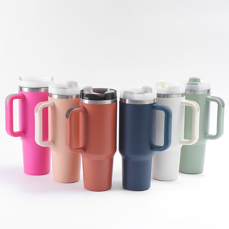 Christmas Gift Vacuum Flask Stainless Steel Thermos 40oz Water Bottles Water Coffee Mugs Tumbler Cups 40oz With Handle