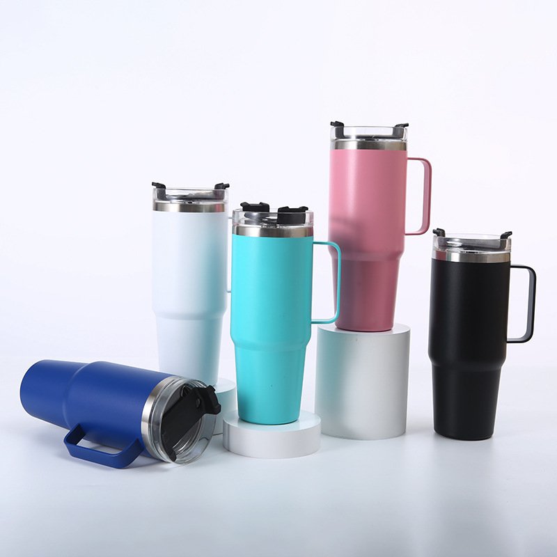 Christmas Gift Vacuum Flask Stainless Steel Thermos 40oz Water Bottles Water Coffee Mugs Tumbler Cups 40oz With Handle