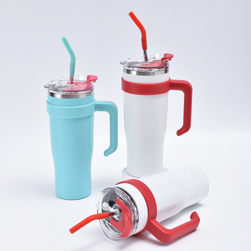 Christmas Gift Vacuum Flask Stainless Steel Thermos 40oz Water Bottles Water Coffee Mugs Tumbler Cups 40oz With Handle