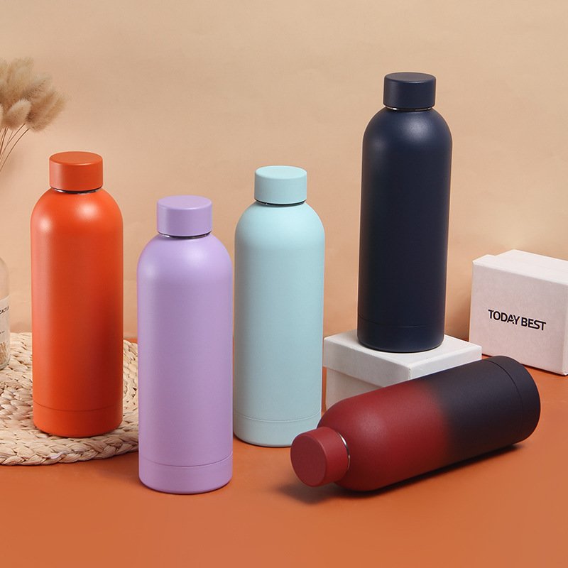 Hot 12Oz 20Oz 24Oz 32Oz 64Oz Custom Colorful Powder Coated Stainless Steel Insulated Sports Gym Kids Water Bottle With Straw