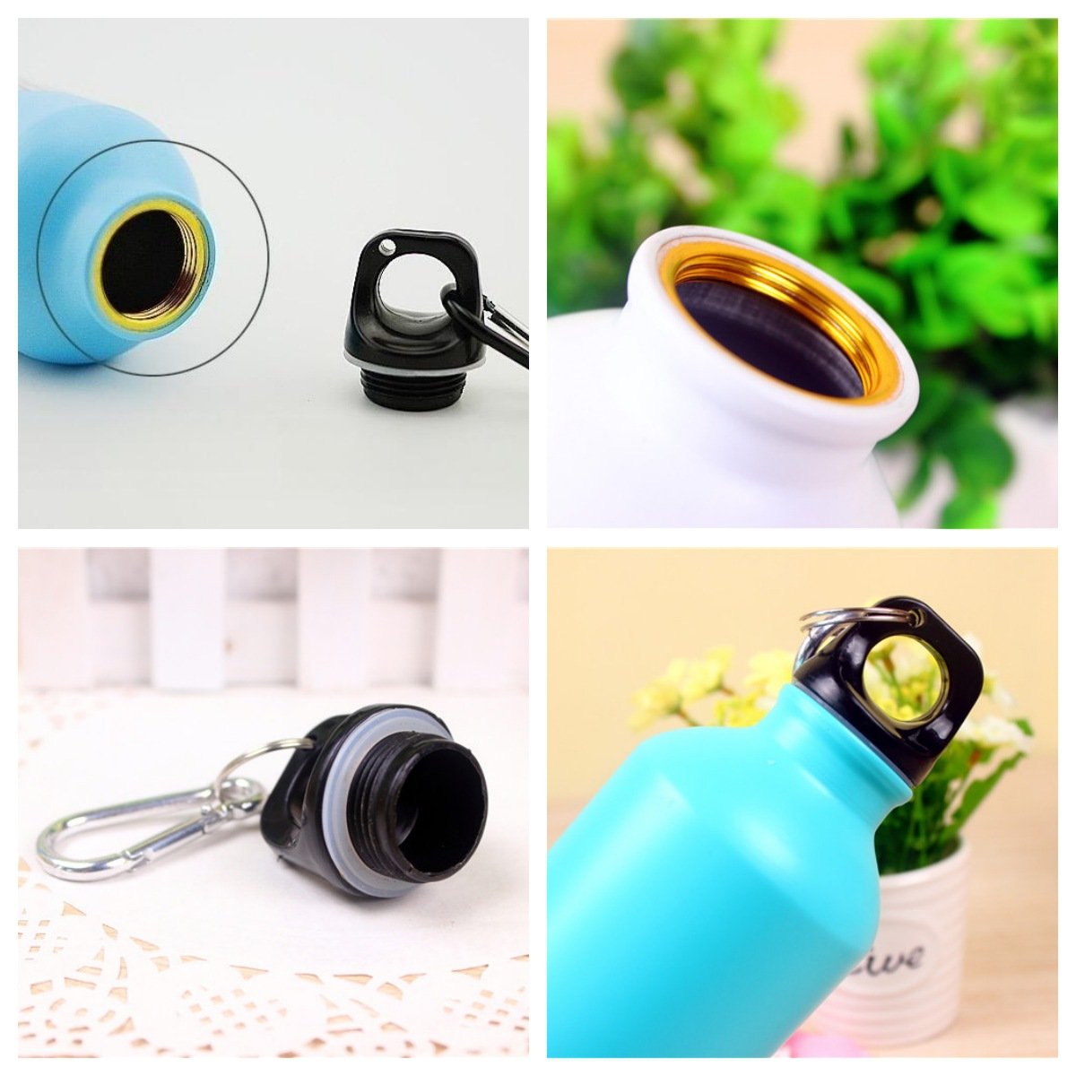 500ml Aluminum Sports Water Bottle Kids Cartoon Animals Pattern Thermo Bottle Elephant Lion Rabbit Stainless Steel Bottles