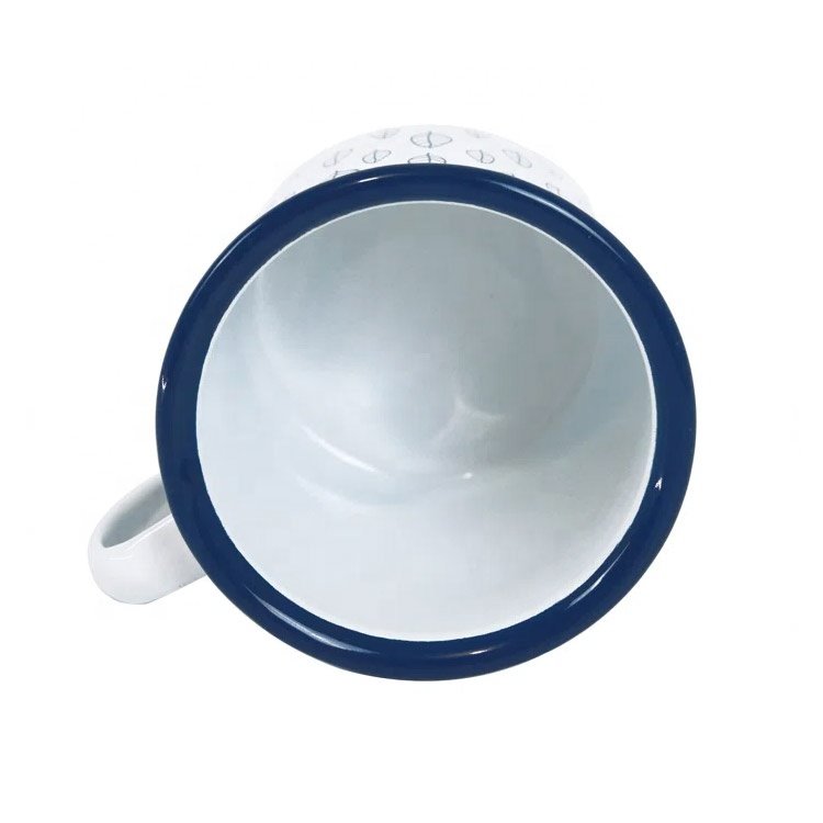 Portable Enamel Coffee Tea Camping Cup Round Mug Enamelware Camping Mug with Handle