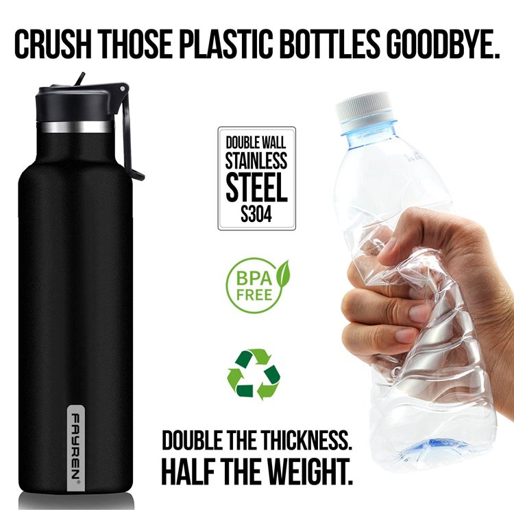Hot Sale Double Wall Stainless Steel 32 oz BPA Free Kids Water Bottle With Straw Handheld Buckle Insulated Vacuum Flasks Thermos