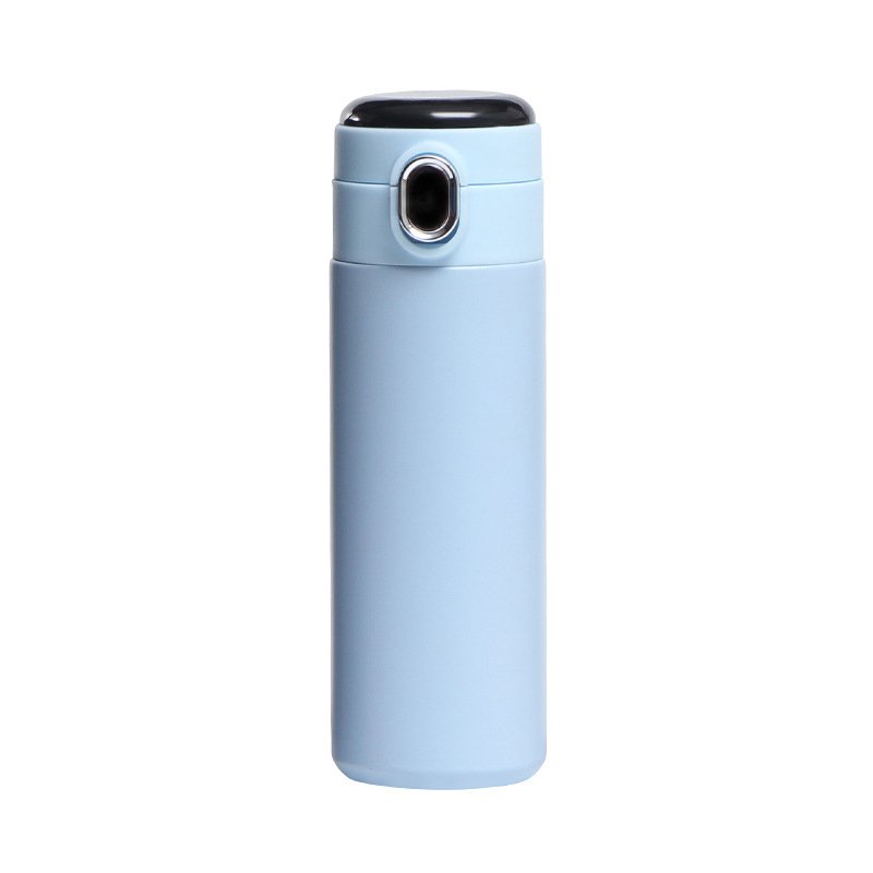 Replaceable Battery LED Temperature Display Stainless Steel Bounce Cup Vacuum Tumbler Pop Up Lid Coffee Mug Pea Thermos