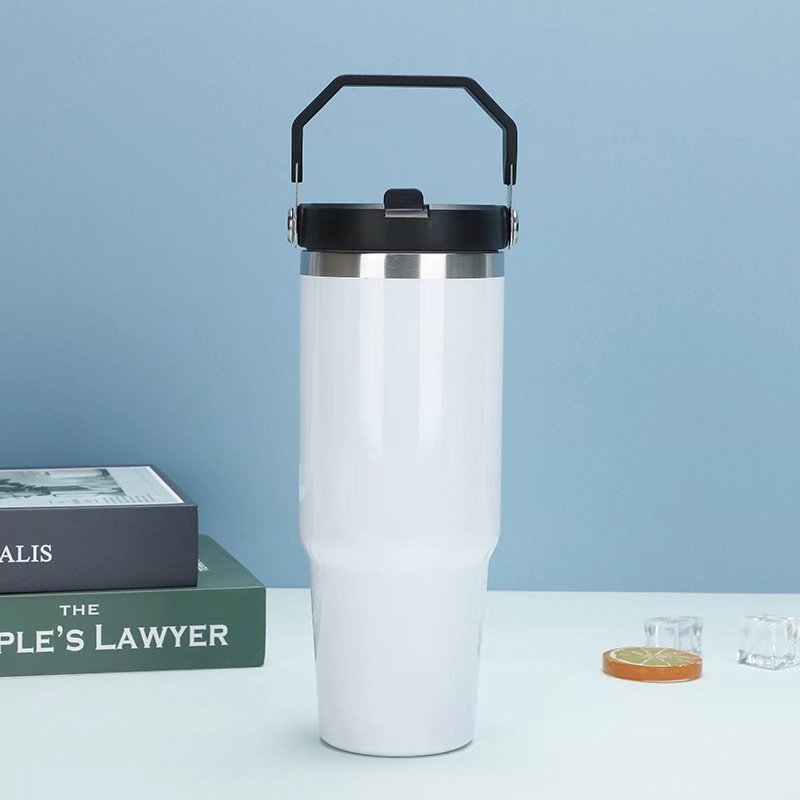 factory sells thermos cups large capacity water cups Liquid beer mugs with straws and coffee cups with handles
