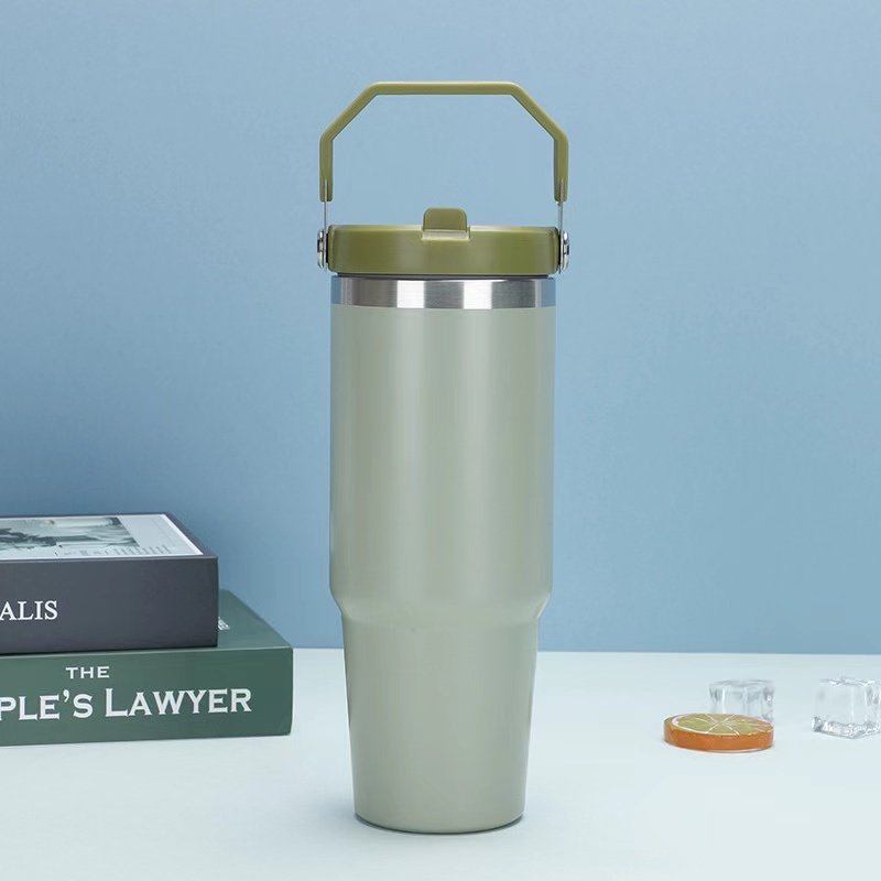 factory sells thermos cups large capacity water cups Liquid beer mugs with straws and coffee cups with handles