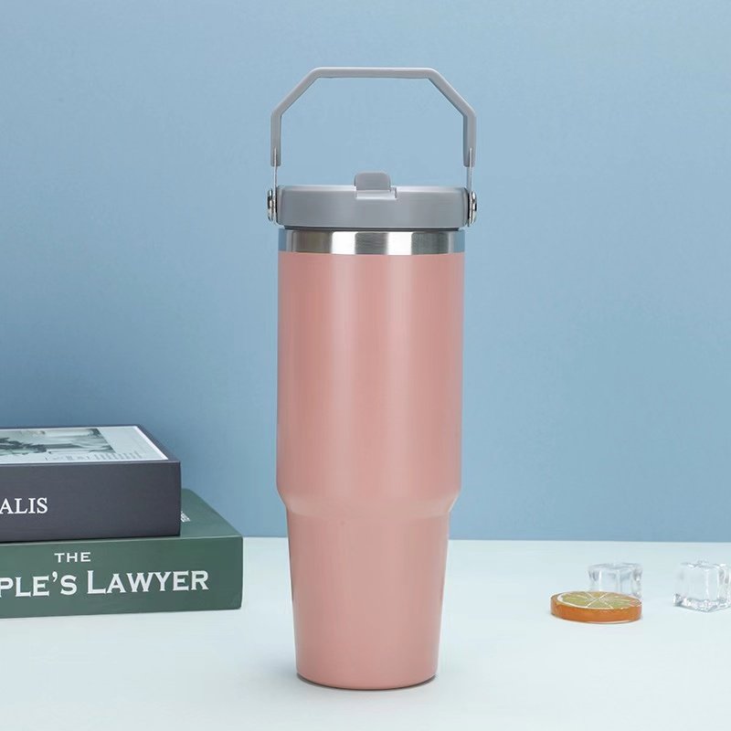 factory sells thermos cups large capacity water cups Liquid beer mugs with straws and coffee cups with handles