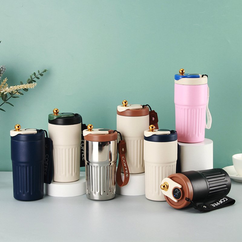 Portable Thermal 420ml Smart Temperature Display Stainless Steel Thermos Water Bottles Coffee Mugs Tumbler Cups 14Oz