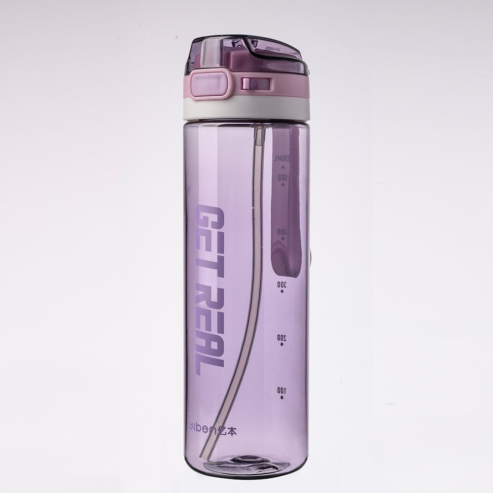 630ML Plastic sports water bottle with straw