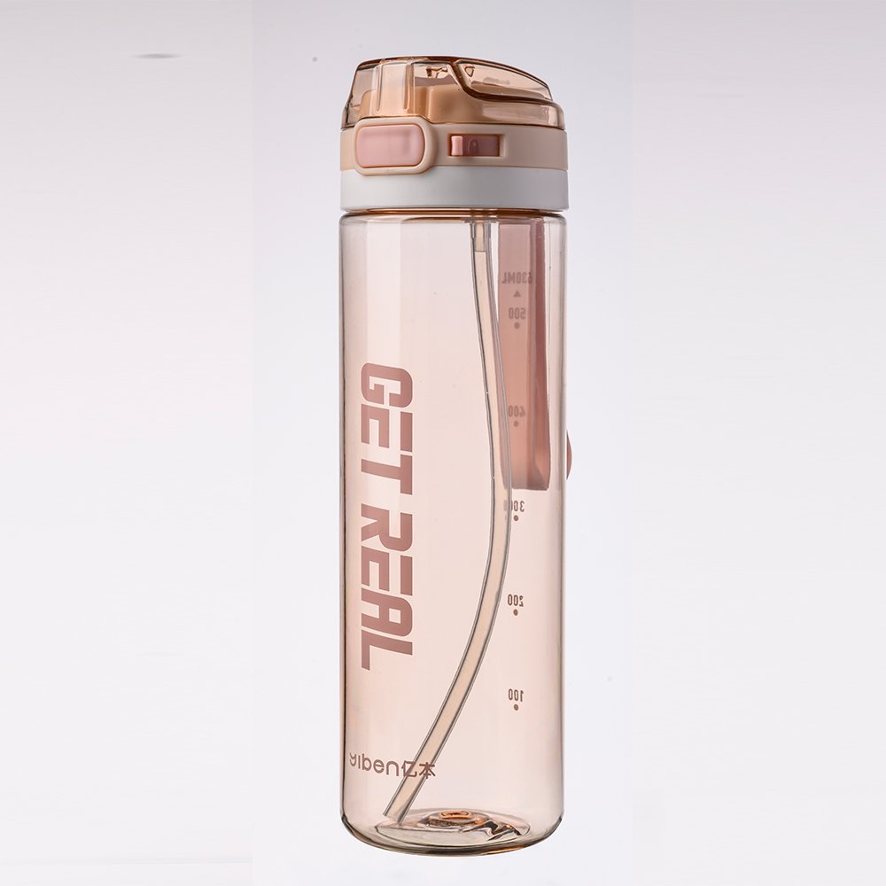 630ML Plastic sports water bottle with straw