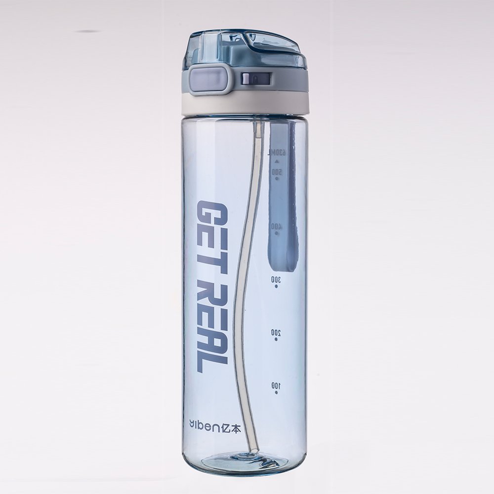 630ML Plastic sports water bottle with straw
