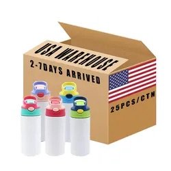 USA Warehouse 12oz Stainless Steel Sublimation Blank Straight kids sublimation sippy cup tumbler water bottle