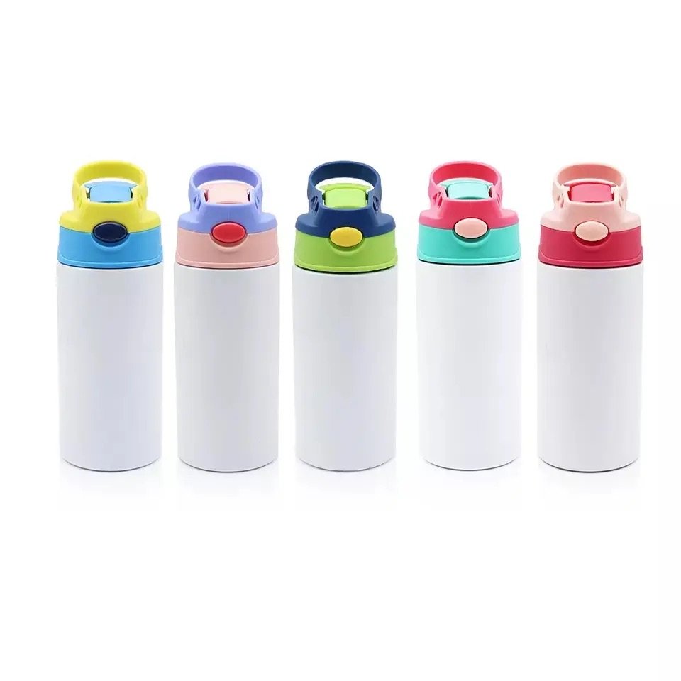 USA Warehouse 12oz Stainless Steel Sublimation Blank Straight kids sublimation sippy cup tumbler water bottle