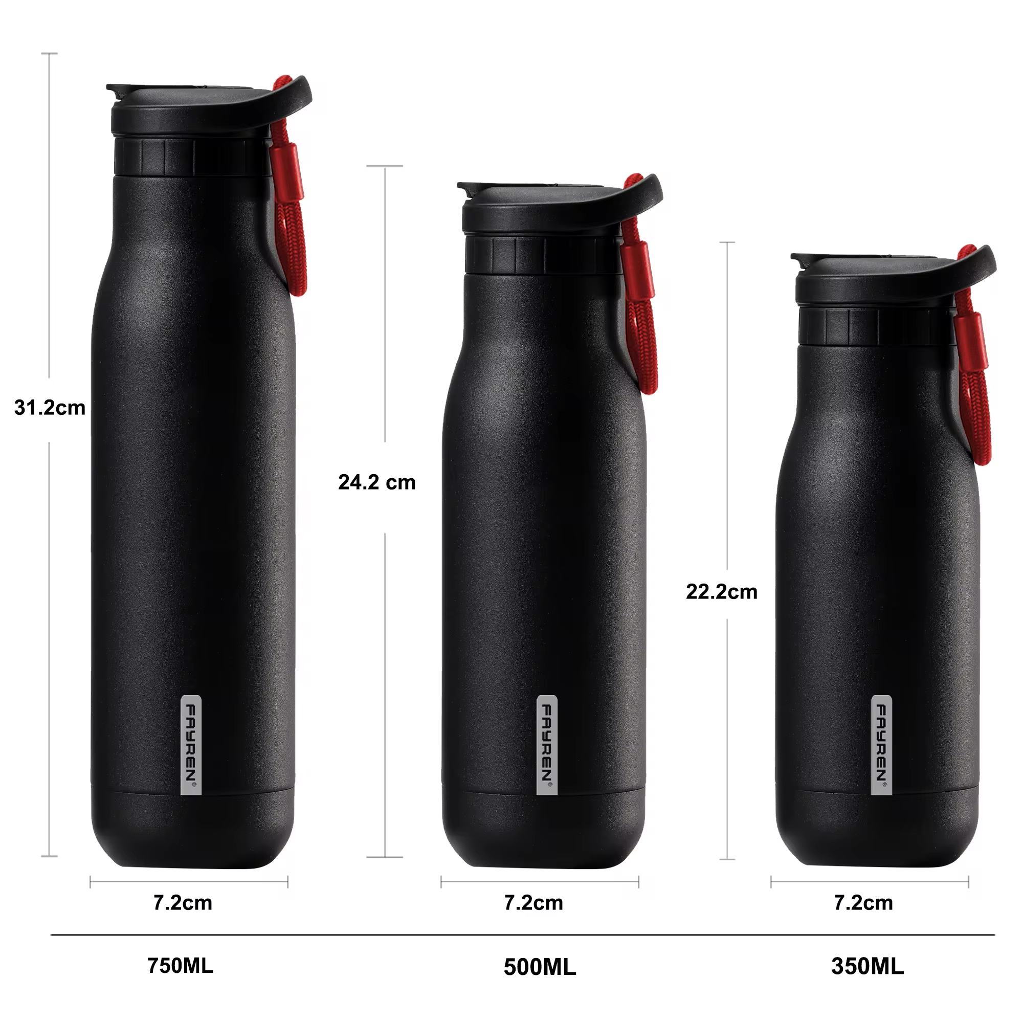For Sports and Travel Leakproof Insulated Stainless Steel Water Bottle With Handle Lid Keeps Liquids Hot or Cold