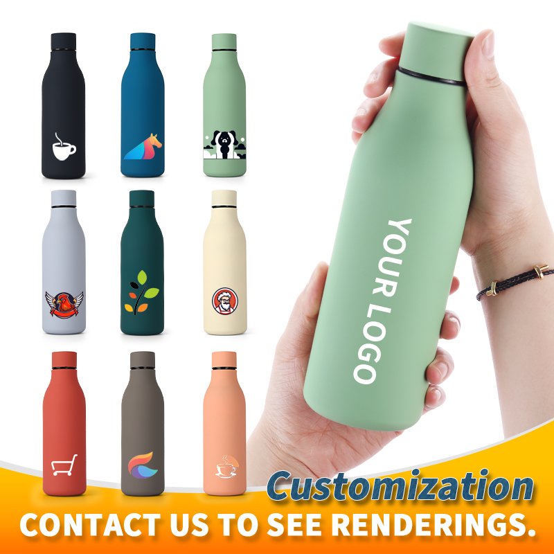 Custom 0.5L Stainless Steel double Wall Thermal Insulation Thermos Vacuum Flask Drink Water Bottle for Travel Camp Sport