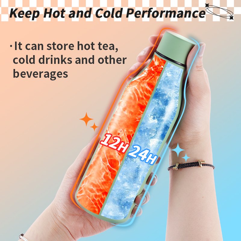 Custom 0.5L Stainless Steel double Wall Thermal Insulation Thermos Vacuum Flask Drink Water Bottle for Travel Camp Sport