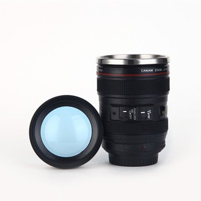 400ml Stainless steel thermal travel coffee cup Camera Lens Mug