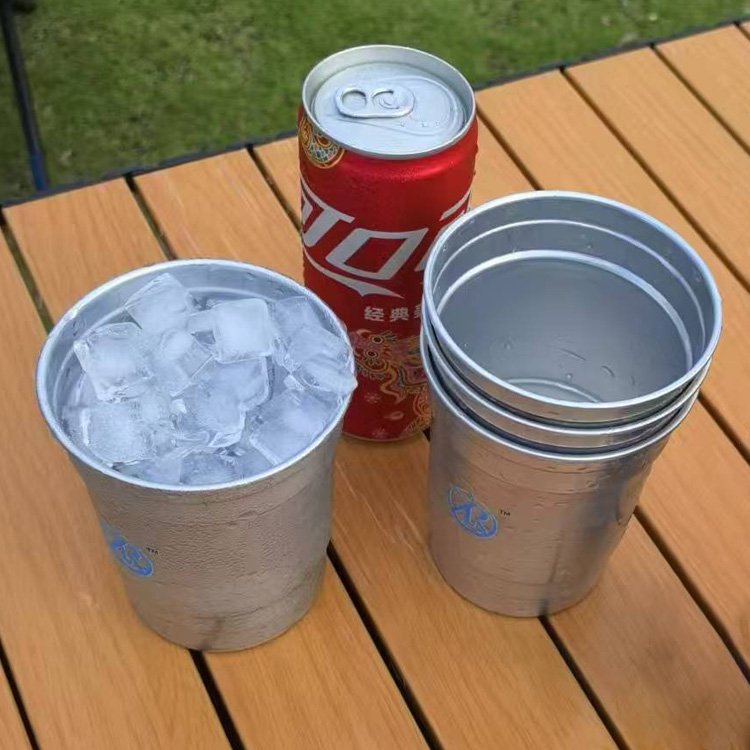 Small Quantity High Quality Patented 1-Color Print Logo Anodized Ball Aluminum Cup Custom Beer Mug 16Oz