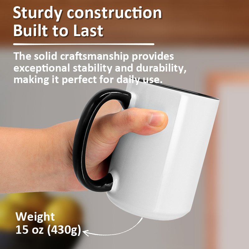 Custom Logo 15oz sublimation blank tumbler ceramic mug with colored handle