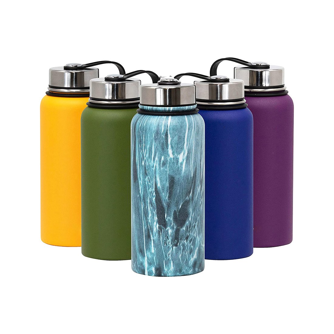 32 oz vacuum flask insulated stainless steel sports straw water bottles with leak proof 40 oz Metal Canteen