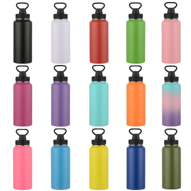 Wholesale 32 oz Double Wall Water Bottle Hiking Thermal Bottle Insulated Water Flask Drinking Bottle With Bpa Free Lid