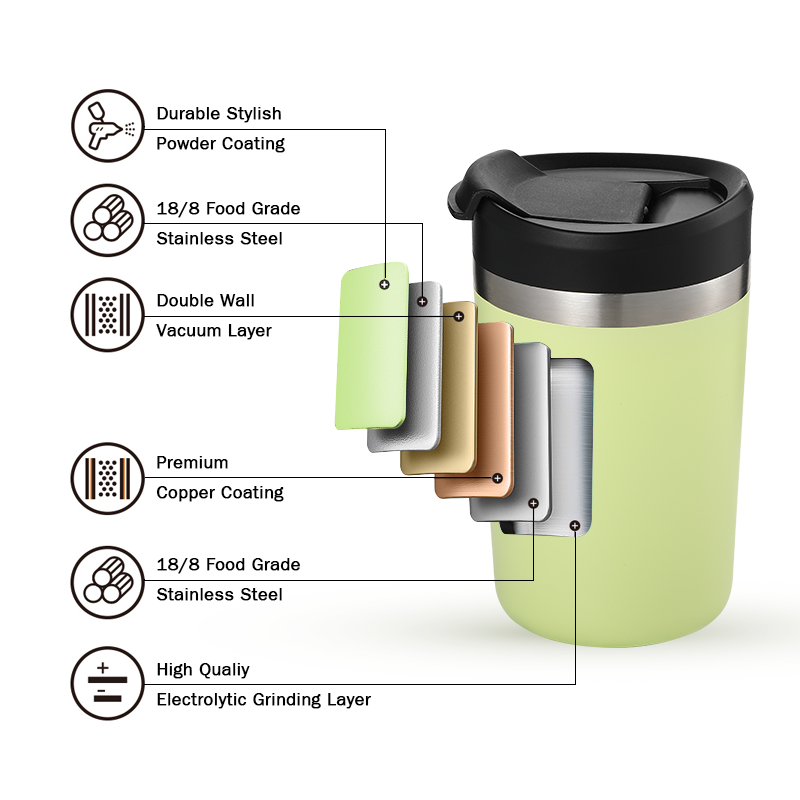 Custom logo printed 10 oz mini coffee cups thermos insulated Stainless steel coffee mug