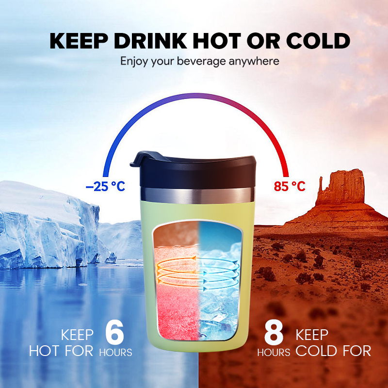 Custom logo printed 10 oz mini coffee cups thermos insulated Stainless steel coffee mug