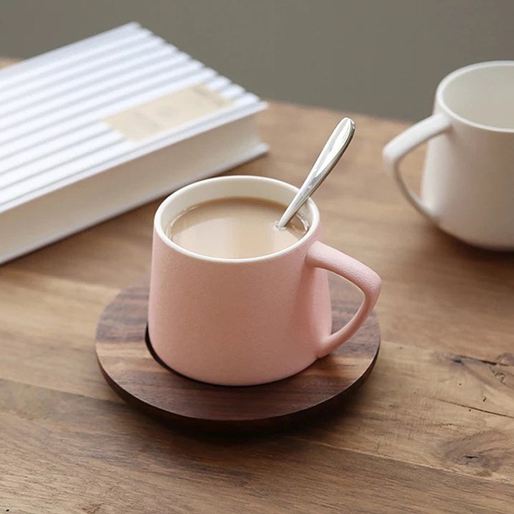 Custom Rustic 380ml Modern Tea Latte Cup Nordic Matte Blue Pink Black White Coffee Mug Ceramic
